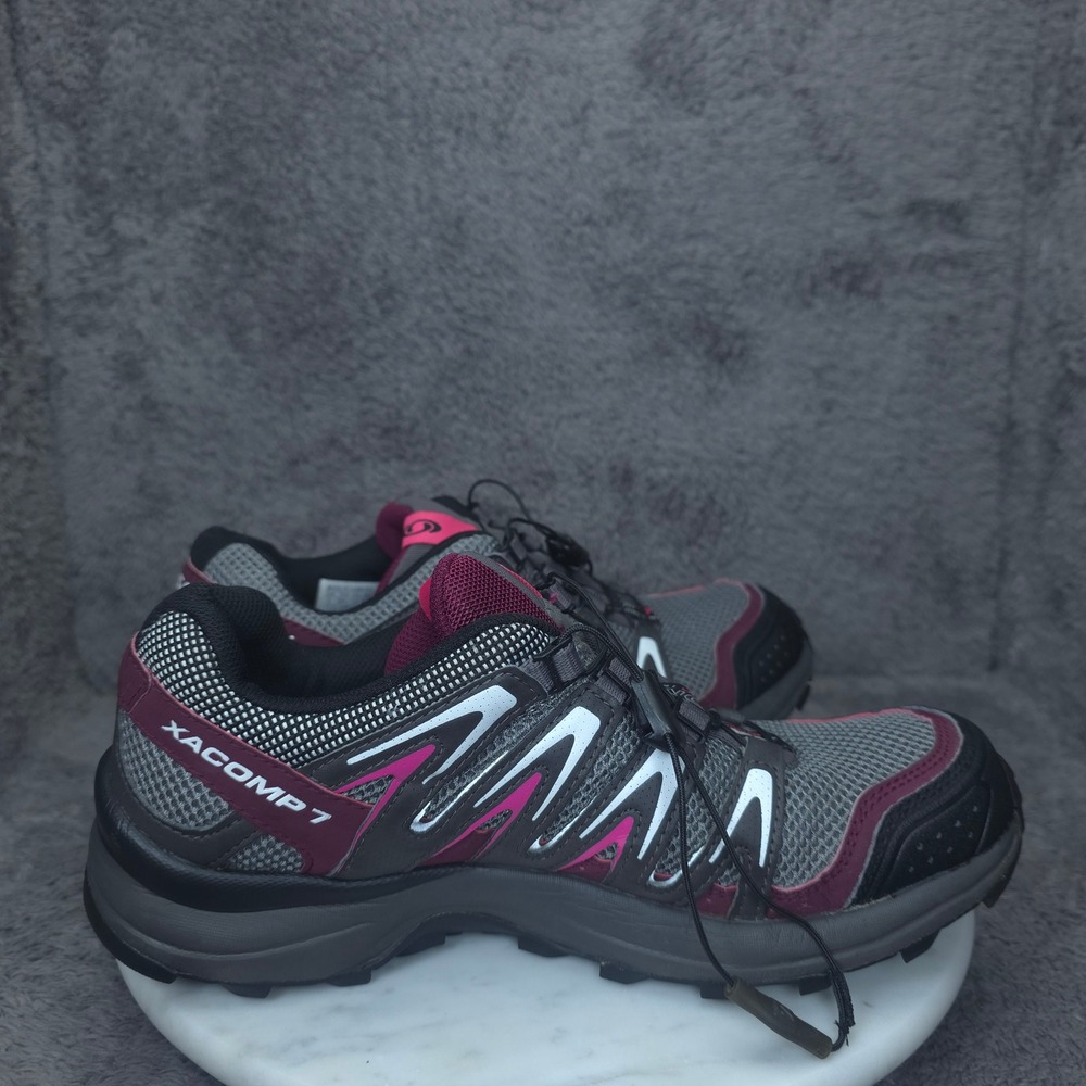 Salomon XA Comp 7 Shoes Womens 7.5 Grey Pink Trail Running Sneakers - Picture 6 of 11